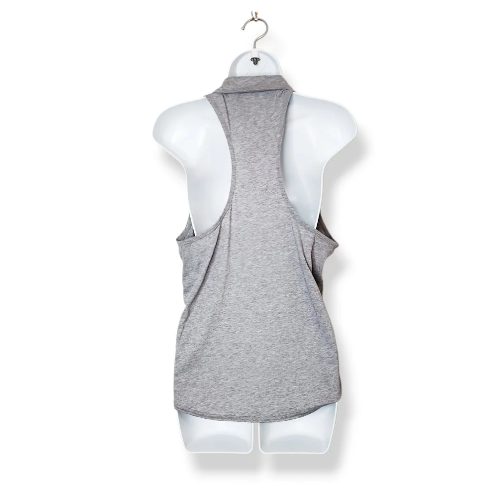 Nike Dri-Fit Women's Heathered Gray Sleeveless Racerback Tank Top Size Large - Picture 2 of 7